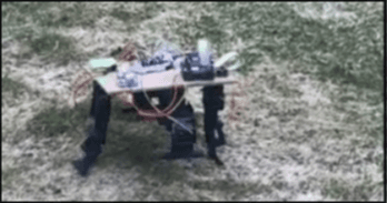 My four-legged robot learning to walk